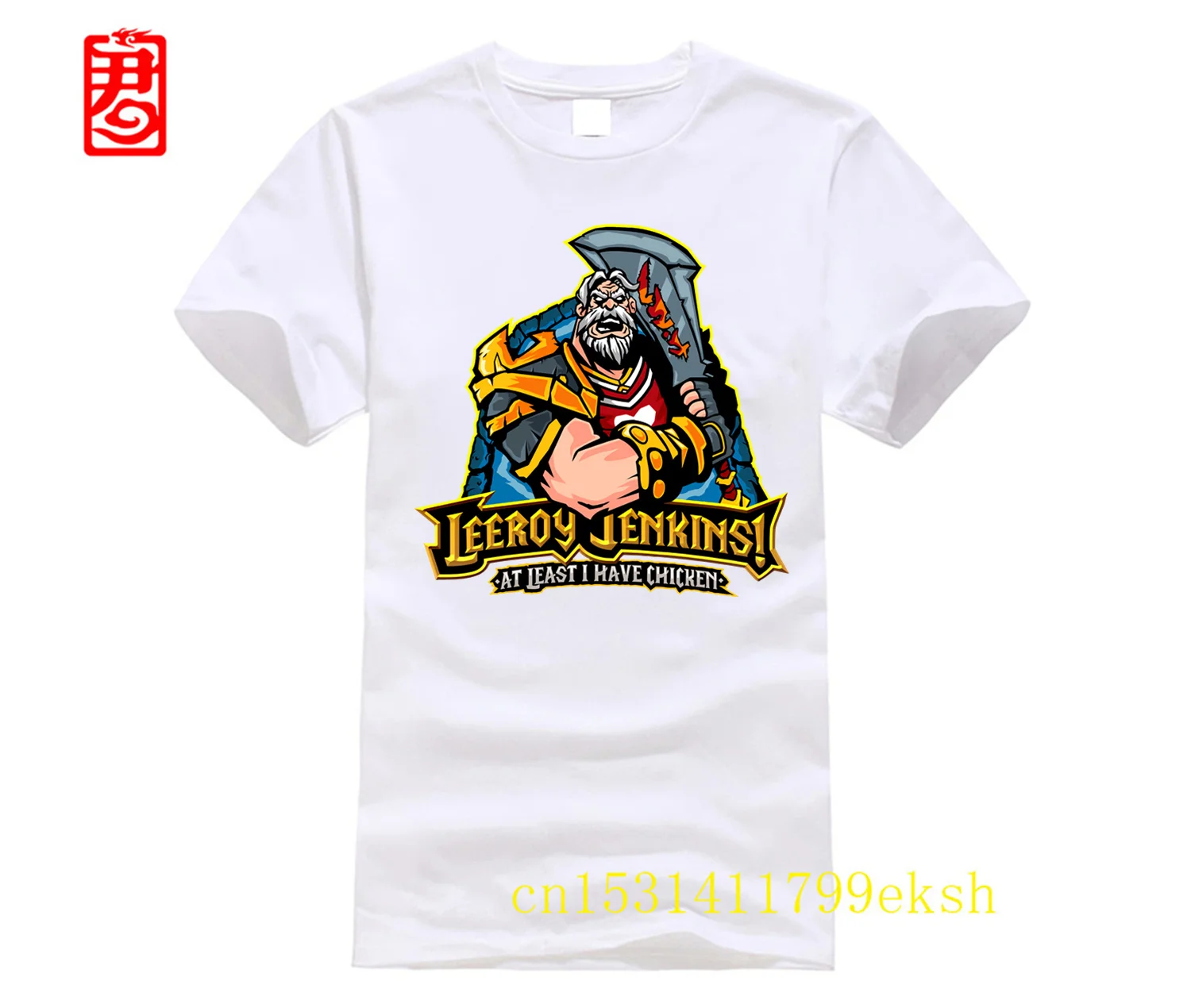 Модная хлопковая футболка World of Warcraft Leeroy Jenkin | Мужская одежда