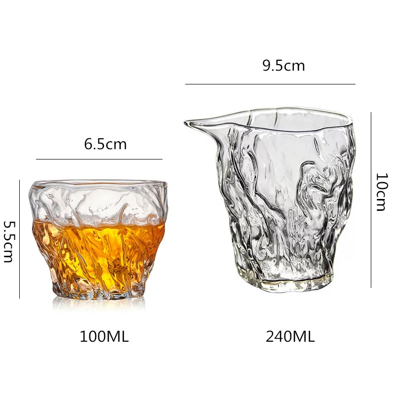 Whiskey Glass Wine Glass Tea Glass Cup Heat-resistant Hammer Pattern Transparent Bar Party Gift Japanese Sake Cup