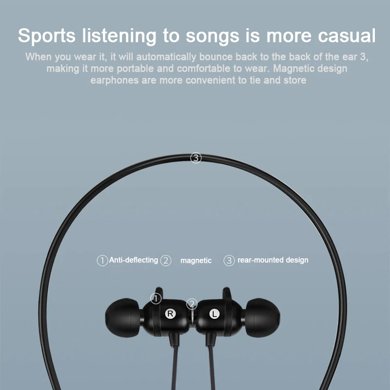 Magnetic Wireless Bluetooth Earphone Stereo Sports Headphone Waterproof Earbuds Headset with Micphone for Xiaomi HUAWEI Iphone