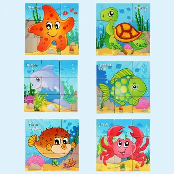 

Six-sided Drawing Puzzle Wooden Toy Stereoscopic Building Block Toys Children Early Education Game Toy Kids Christmas Gift