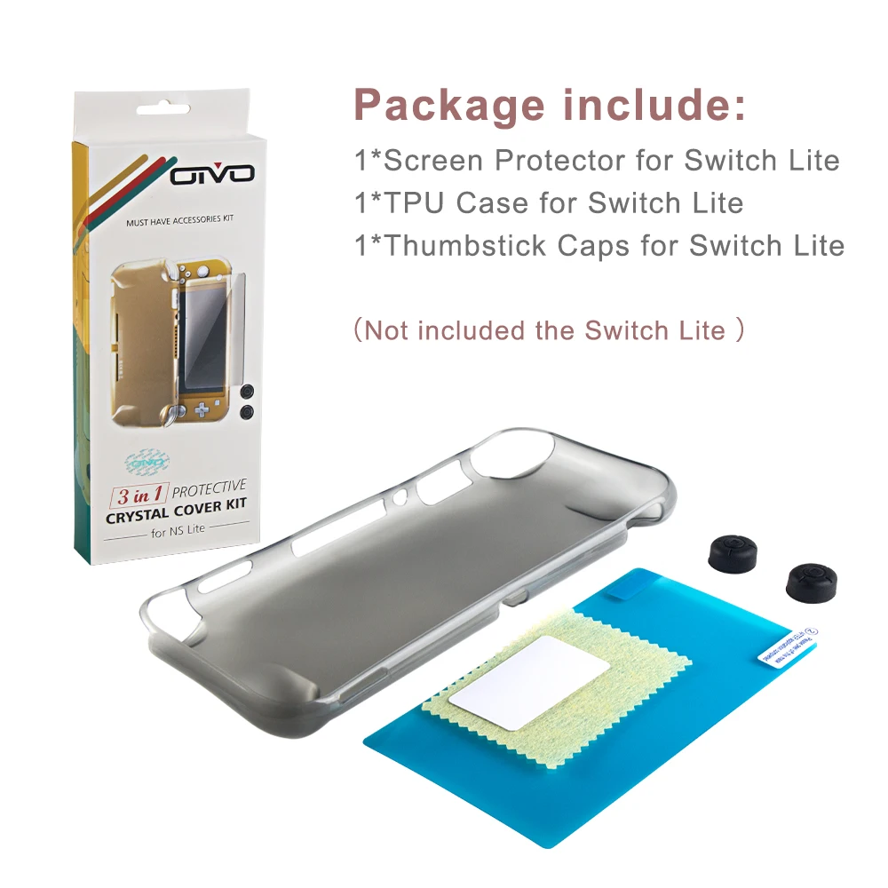 OIVO ТПУ Чехол Набор для nyd Switch Lite против царапин мягкий прозрачный экран силиконовые серьги рукоятка пальца крышки