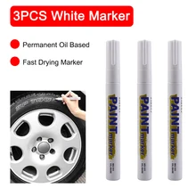 Aliexpress - 3pcs White Paint Pens Paint Markers Waterproof Car Tire Oil-Based Paint Pen Set Quick Dry and Permanent X6HB