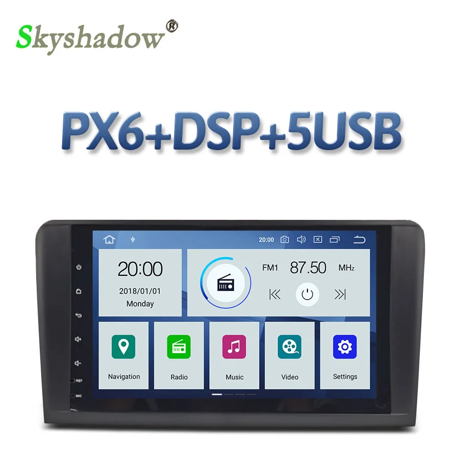 PX6 DSP ips Android 9,0 4 Гб+ 64 ГБ Автомобильный dvd-плеер RDS радио Bluetooth 4,2 для Benz W164 ML300 ML350 ML450 ML500 ML550 X164 GL500