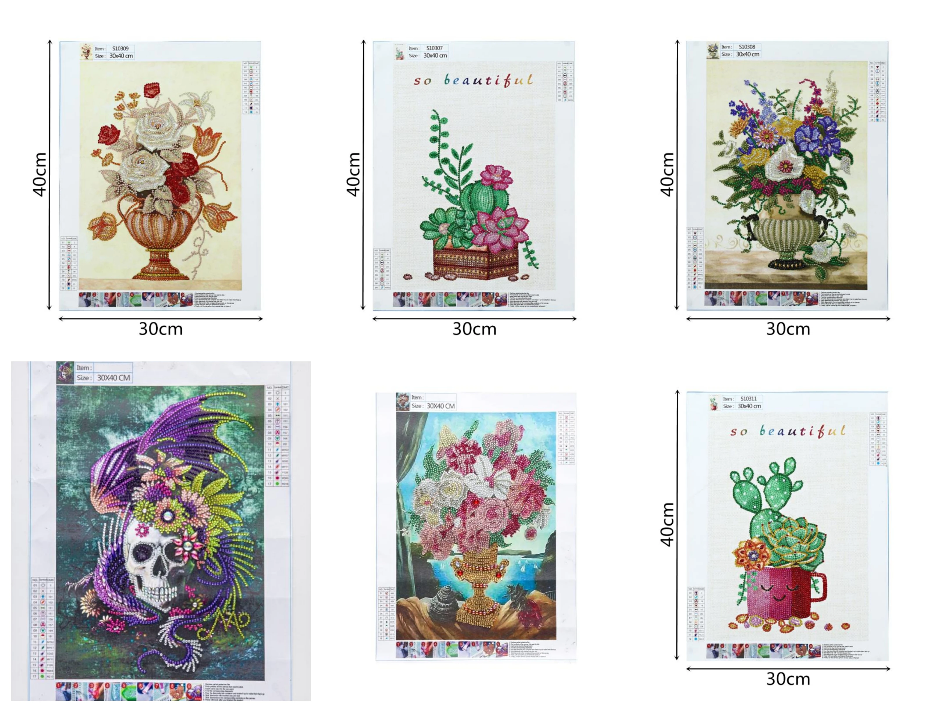 5D Special Shaped Diamond Painting by Number Kits Floral Skull Rhinestone Embroidery Cross Stitch Pictures of Crystals Dotz | Дом и сад