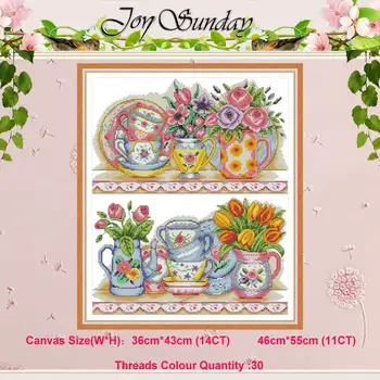 

The vase on the shelf patterns counted 11CT 14CT Cross Stitch Sets DIY Chinese Cross-stitch Kit Embroidery Needlework Home Decor