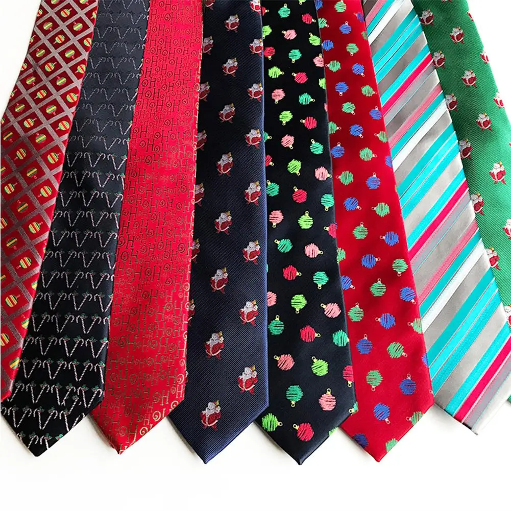 Мисс М красное рождественское Галстуки для Для мужчин новый дизайн модные Санта Клаус 8 см праздничный галстук Для мужчин шелковые