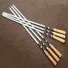 55cm Stainless steel Kabob Skewer Wide Large Wooden Handle BBQ Skewers set Brazilian Heavy Duty Grill BBQ Fork BBQ Tools ► Photo 2/5