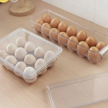 

Refrigerator Storage Box Stackable Fridge Egg Organizers Food Storage Container PP Storage Bins For Kitchen Fridge Freezer DD