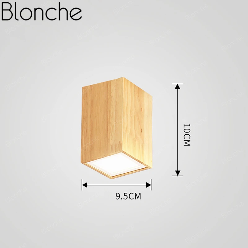 Square H10cm Современный потолочный светильник деревянный светодиодный потолочный светильник для гостиной спальни коридор 3 Вт черный/белый домашний Декор Светильник ing простые светильники - Цвет корпуса: Square H10cm