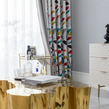 

High-precision Shading Printed Curtains Environmental Protection Pastoral Style Living Room Bedroom Study Curtains