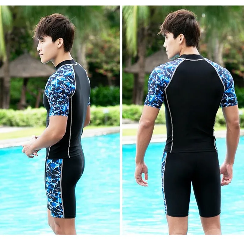Swimsuit Men's Suit Split Short-Sleeve Snorkeling Surfing Diving Suit Sunscreen Swimwear Swim Quick-Drying Wetsuit surfing swimsuit swimming pants