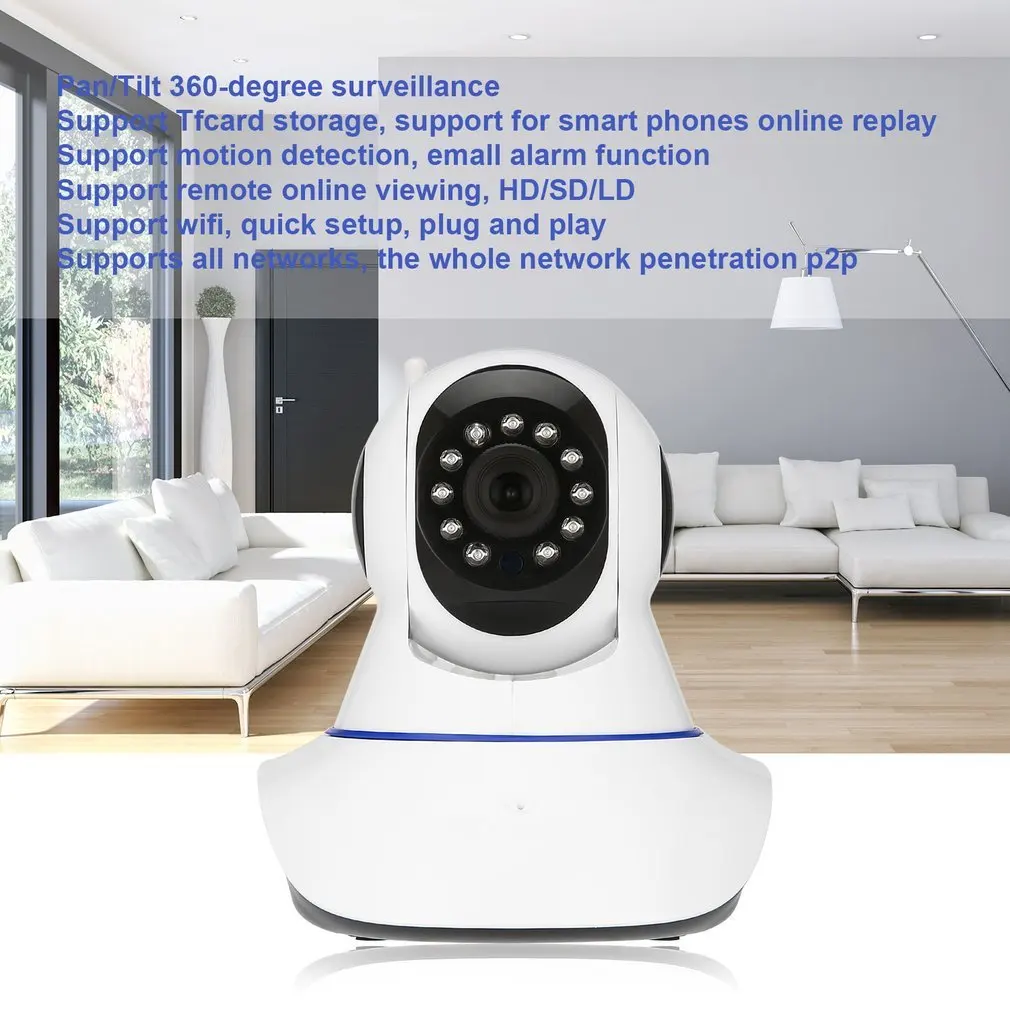 Wireless Wifi Alarm Camera 720P HD IP Network Camera Pan/Tilt 360 Degree IR Security Baby/Pet Monitor CAM Motion Detection