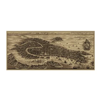 

Pc001 Large Size Vintage Venice Hand-painted Map-1650 Draw 70.5x31cm Map Poster Wall Chart Bar Cafe Home Decoration