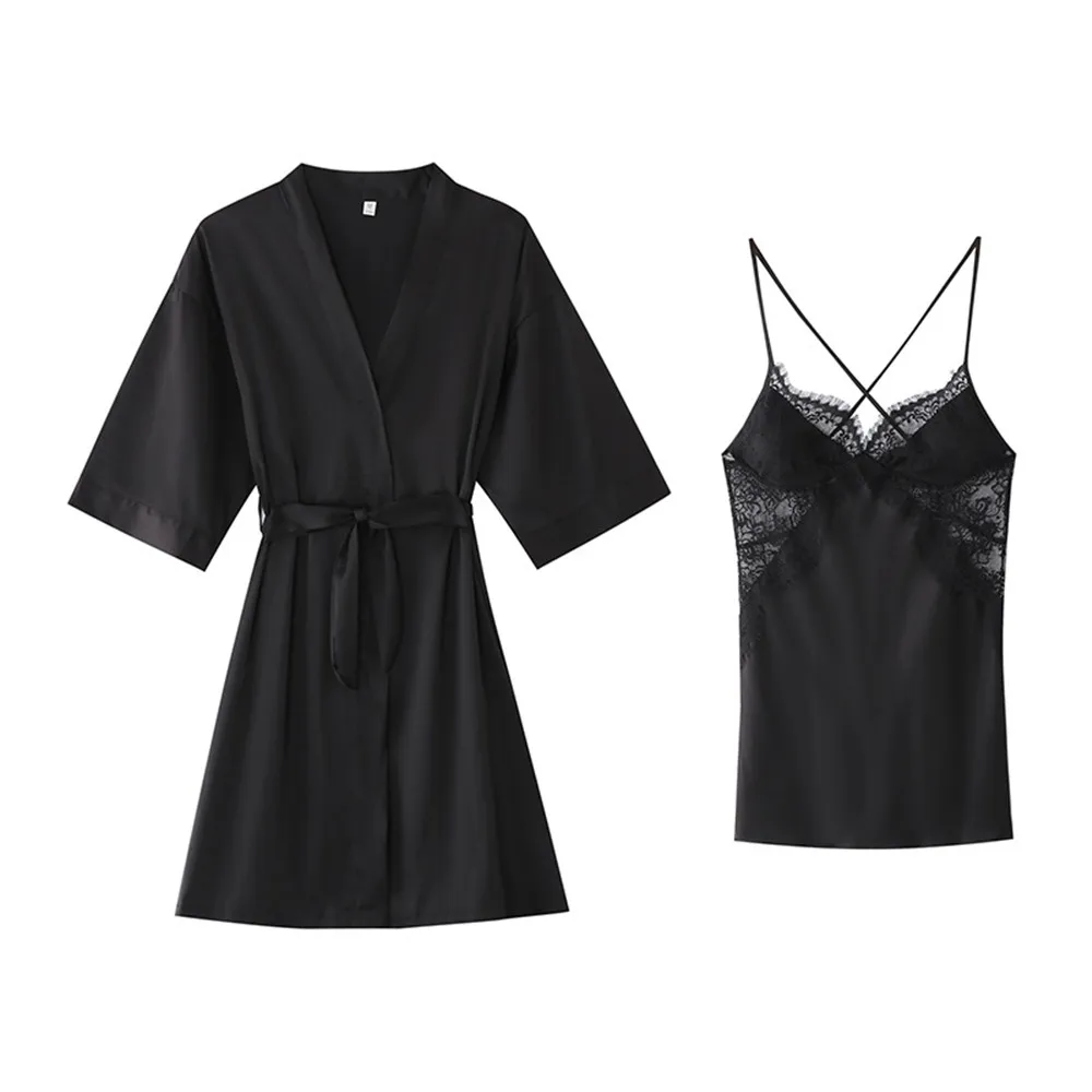 

Женская ночная рубашка в стиле пэчворк, комплект из 2 предметов, одежда для сна для невесты, подружки невесты, свадебная Дамская Домашняя одежда, ночная рубашка, костюм