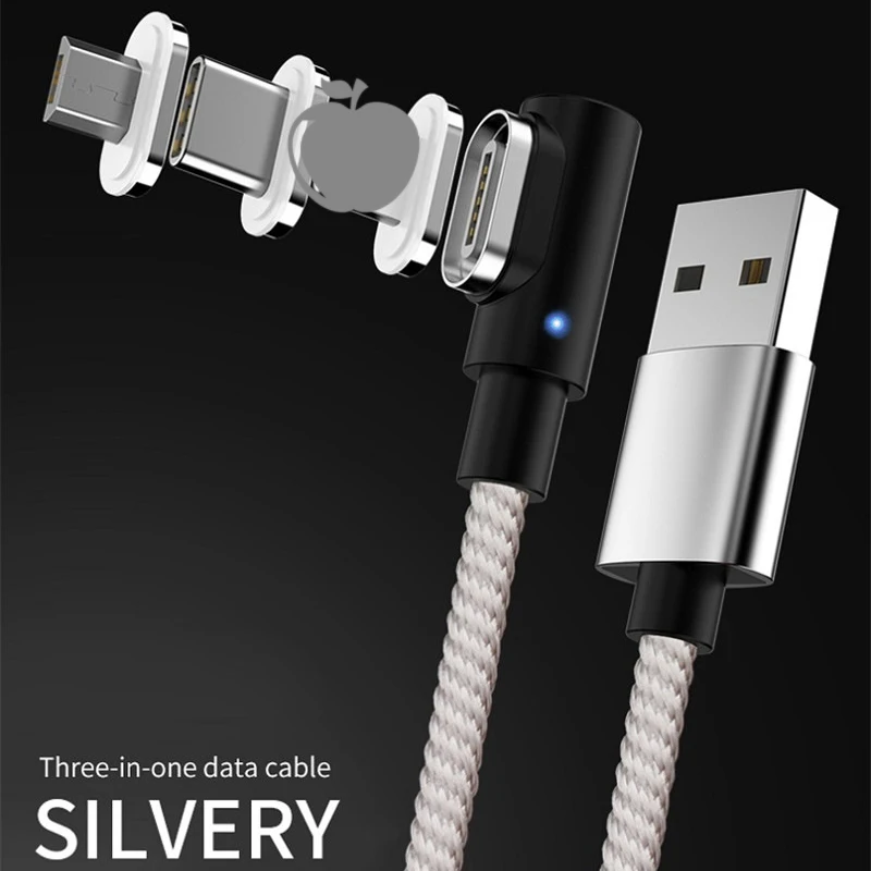 3а L-line Магнитный Быстрый usb-кабель для iPhone samsung S10 type C Магнитный зарядный кабель для передачи данных Micro USB кабель мобильного телефона Кабели - Цвет: 3 in 1 usb cable