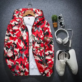 

Tops Camisa Spring Mens Women Summer Camo Windbreaker Jacket Autumn Butterfly Print Clothes Men's Hooded Windbreaker Coat Male