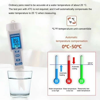 

PH/EC Water Quality Meter Temperature Multi functional Plastic Aquarium