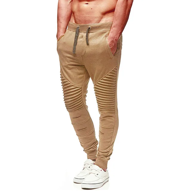 

New casual Harajuku spring and autumn large size pants solid color waist elastic cotton trousers Harlan men's sweatpants