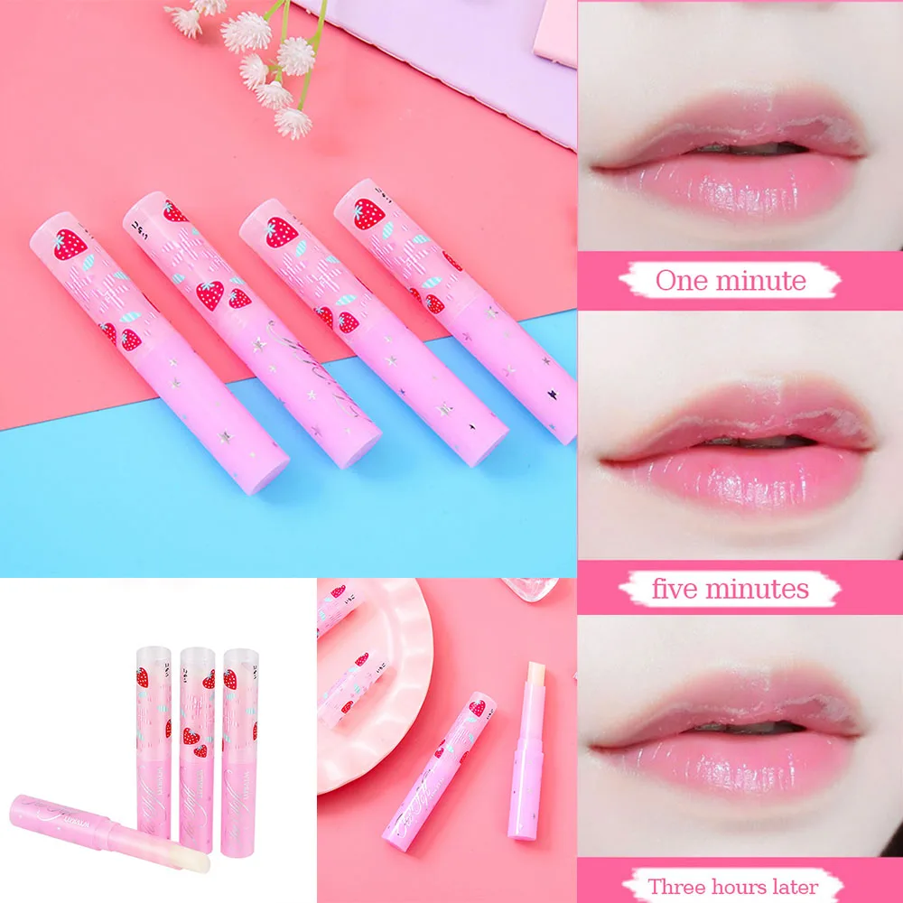

FRESHME Winter Protect korean Lips Balm Makeup Changed Color Lipbalm Strawberry Moisturizer Nutritious Lipstick Women