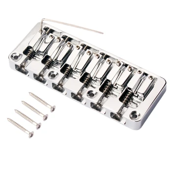 

6-String Quality Electric Bass Guitar Instrument Bridge Chrome DIY Accessory