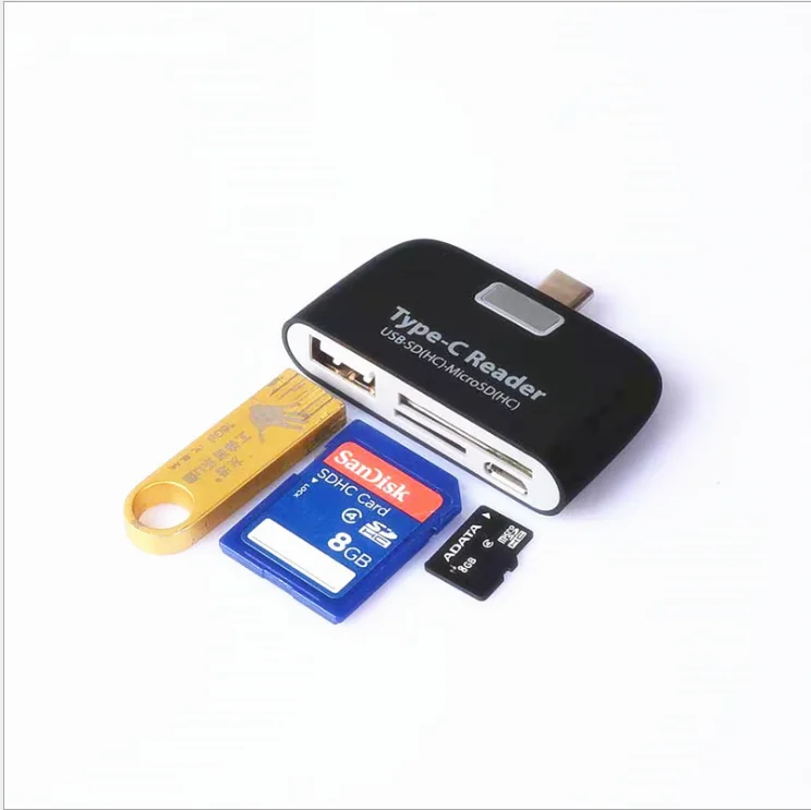 Черный Micro SD кард-ридер USB C 3,1 type C к USB 3,0 OTG концентратор адаптер - Цвет: Черный