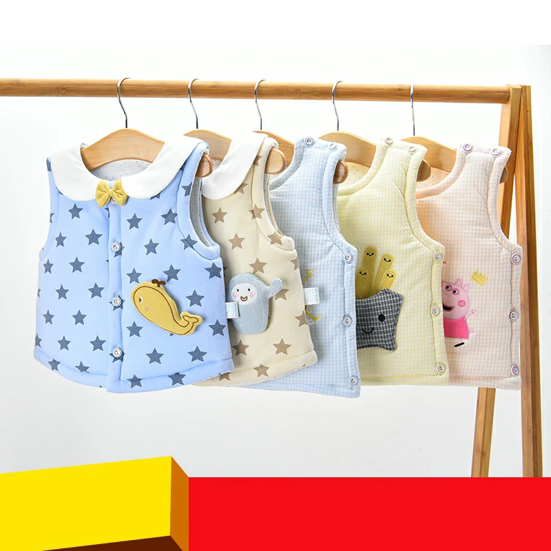 Хлопковый жилет для маленьких девочек и мальчиков куртки 2019 г. Новые Детские