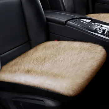 

Faux fur Car Seat Cover winter White Universal Automotive interior Artificial fur Car Seat Cushion