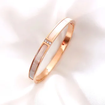 

Fashion Trendy Gold Steel Bangle Bracelet Luxury Female Shell Gold Fashion Exaggerated Simple Korean Bangles Bracelets