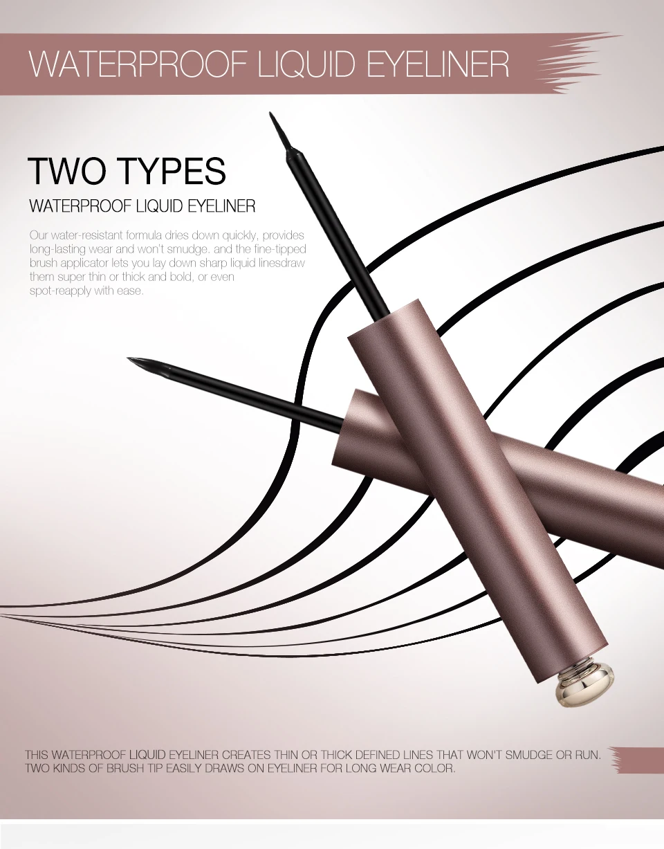 O.TWO.O Liquid Eye Liner Waterproof Ultra Fine Brush Head Long Lasting Quick Dry Natural Eyeliner Cosmetics