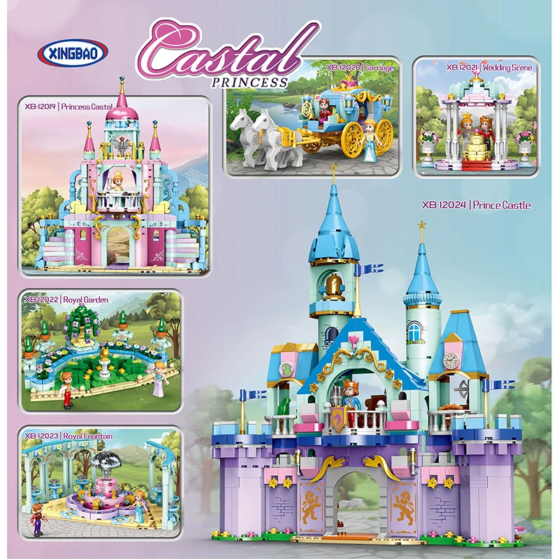 XINGBAO 12019 Boxed Building Blocks Girl Series Princess Castle Toy Gifts 540PCS