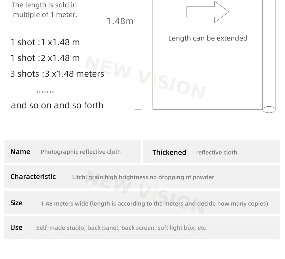Photographic Backdrop Background Reflector Cloth,Can be DIY cut