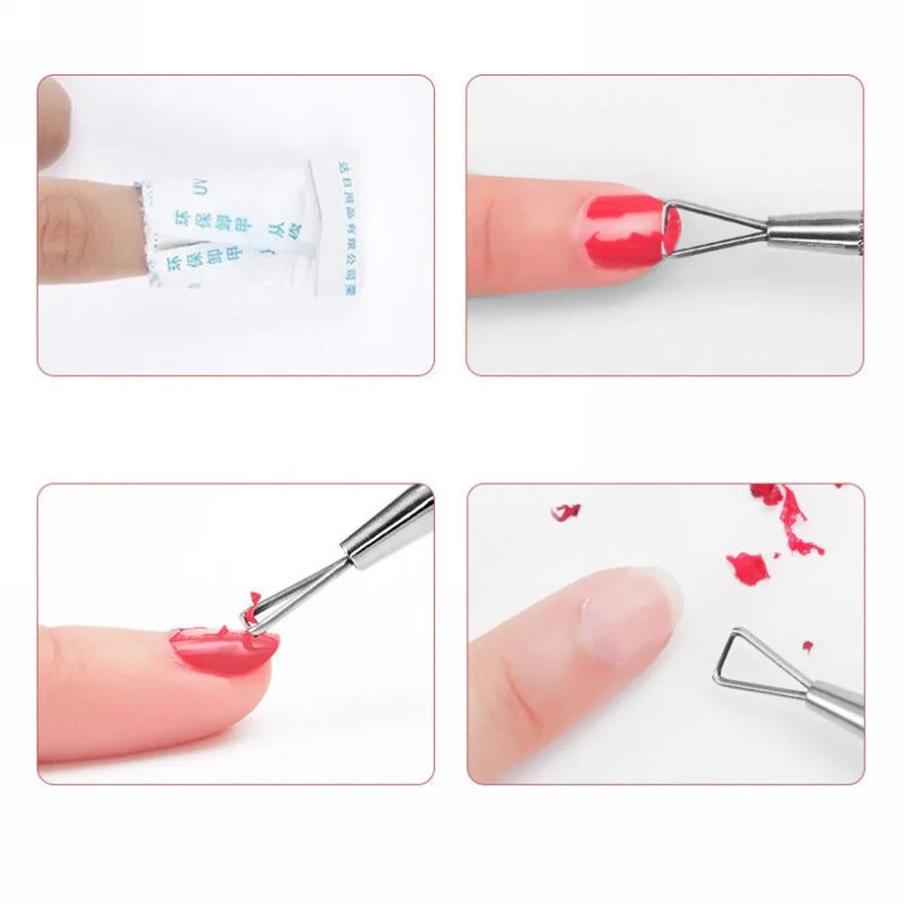 

2020 new Nail Stainless Steel UV Gel Polish Remover Triangle Stick Rod Pusher Nail Art Tools Accessories