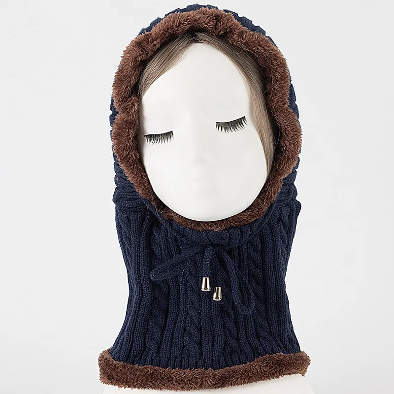 Зимние шапки для мужчин и женщин Skullies Beanies для верховой езды, Ветрозащитная маска для защиты ушей, Балаклава для женщин и девушек, Толстая теплая вязаная шапка