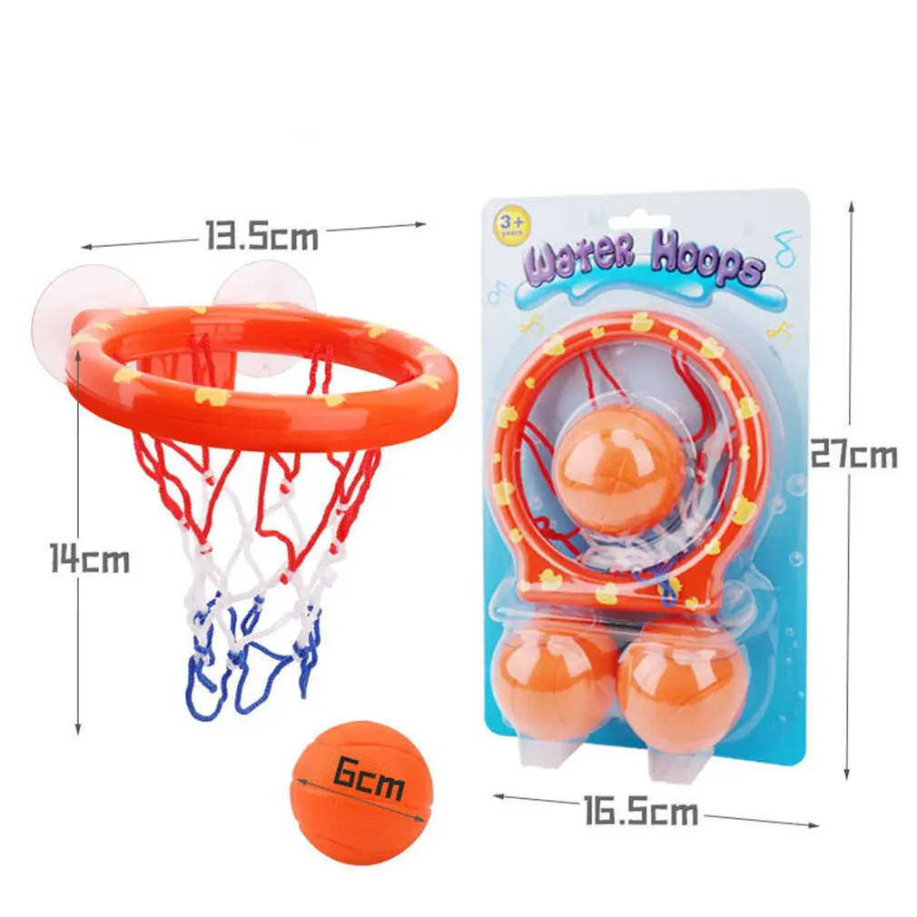 Игрушки баскетбольные для ванной, обруч и 3 мяча, игровой набор для детей ясельного возраста с присоской, для мальчиков и девочек, ванна, бассейн, стрельба, игра