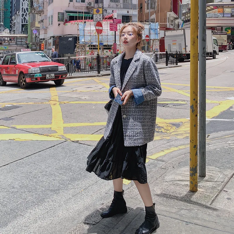 

2019 Autumn New Style Long Sleeve Single Breasted Graceful Suit Korean-style Straight-Cut Small Suit Coat Women's Autumn