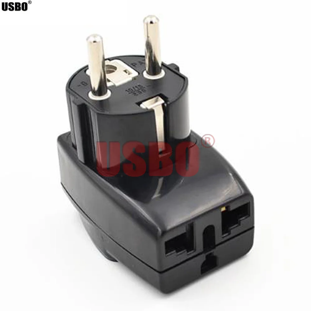 Черный 16A 250V 4,8 MM 3-into-1EU Германия, Франция, Корея, Польша штепсельный переходник под зарядное устройство Универсальный конвертер с патроном type-F