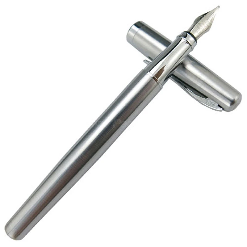 Duke Practical Stainless Steel Fountain Pen 209 Advanced Pure Silver Color 22KGP Medium Nib 0.7mm For Writing Gift Fountain Pen duke 209 medium nib fountain pen metal advanced steel writing gift pen pure silver color business stationery gf003