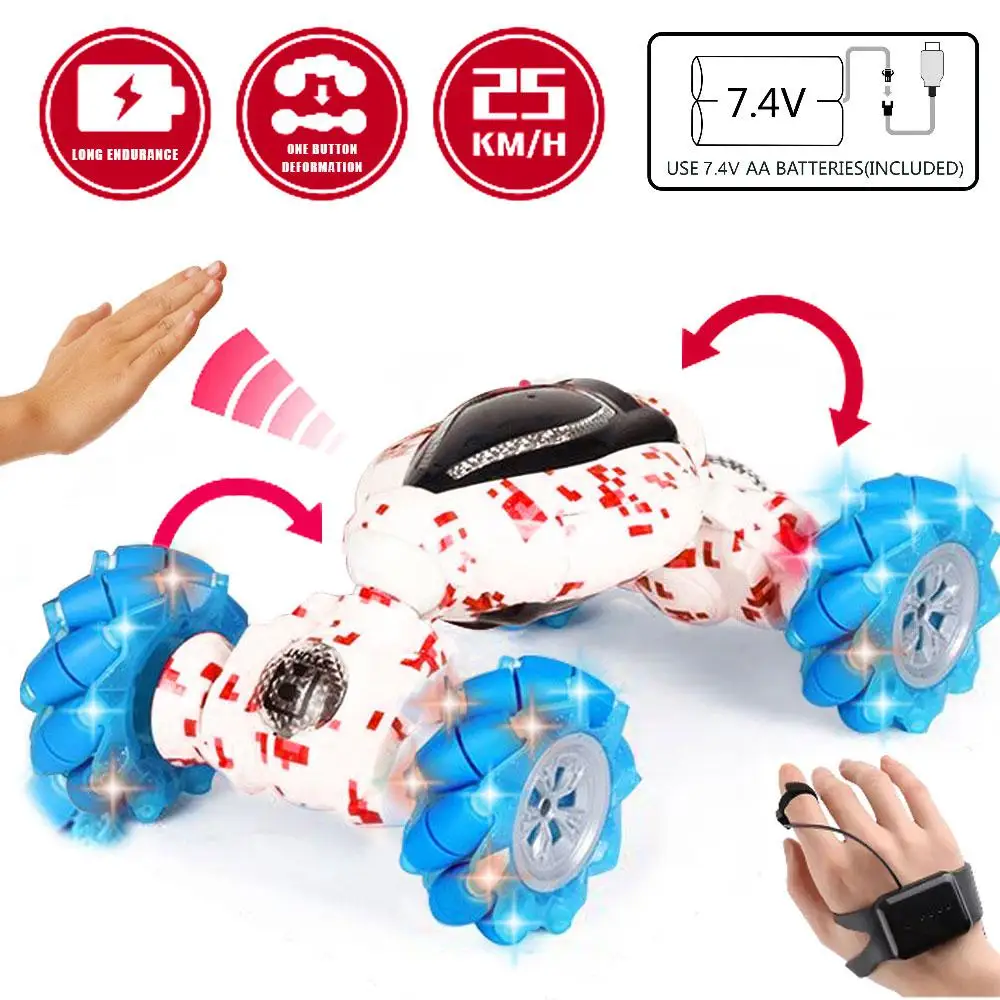 RC автомобиль 25 км/ч 4WD двусторонний грузовик часы жесты зондирования