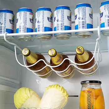 

22*31*8.5cm Iron Storage Rack Can Beer Wine Bottle Holder Kitchen Refrigerator Wardrobe Home Organizer
