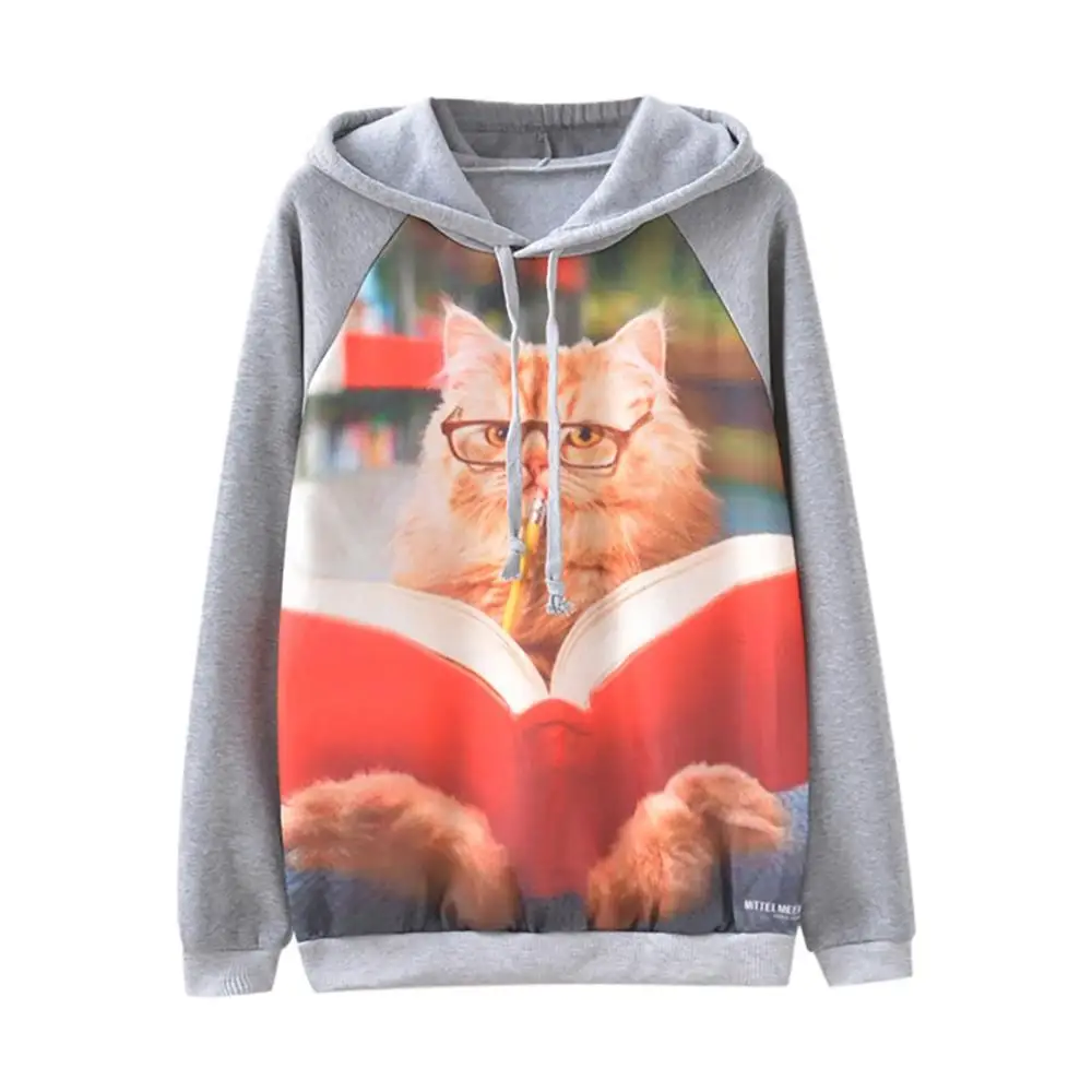 Женская толстовка Модный повседневный Свободный пуловер с круглым вырезом и