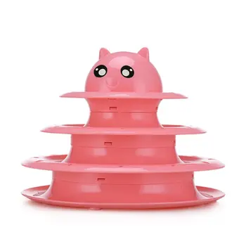 

Cute Cat Three-tier Trackball with 360° Spinning Tower Track Toy Balls Cool Glow