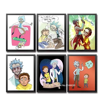 

5D Diy Diamond Painting Rick And Morty Full Square/Round Drill Diamond Embroidery Cartoon Mosaic Painting Decoration Home Gifts