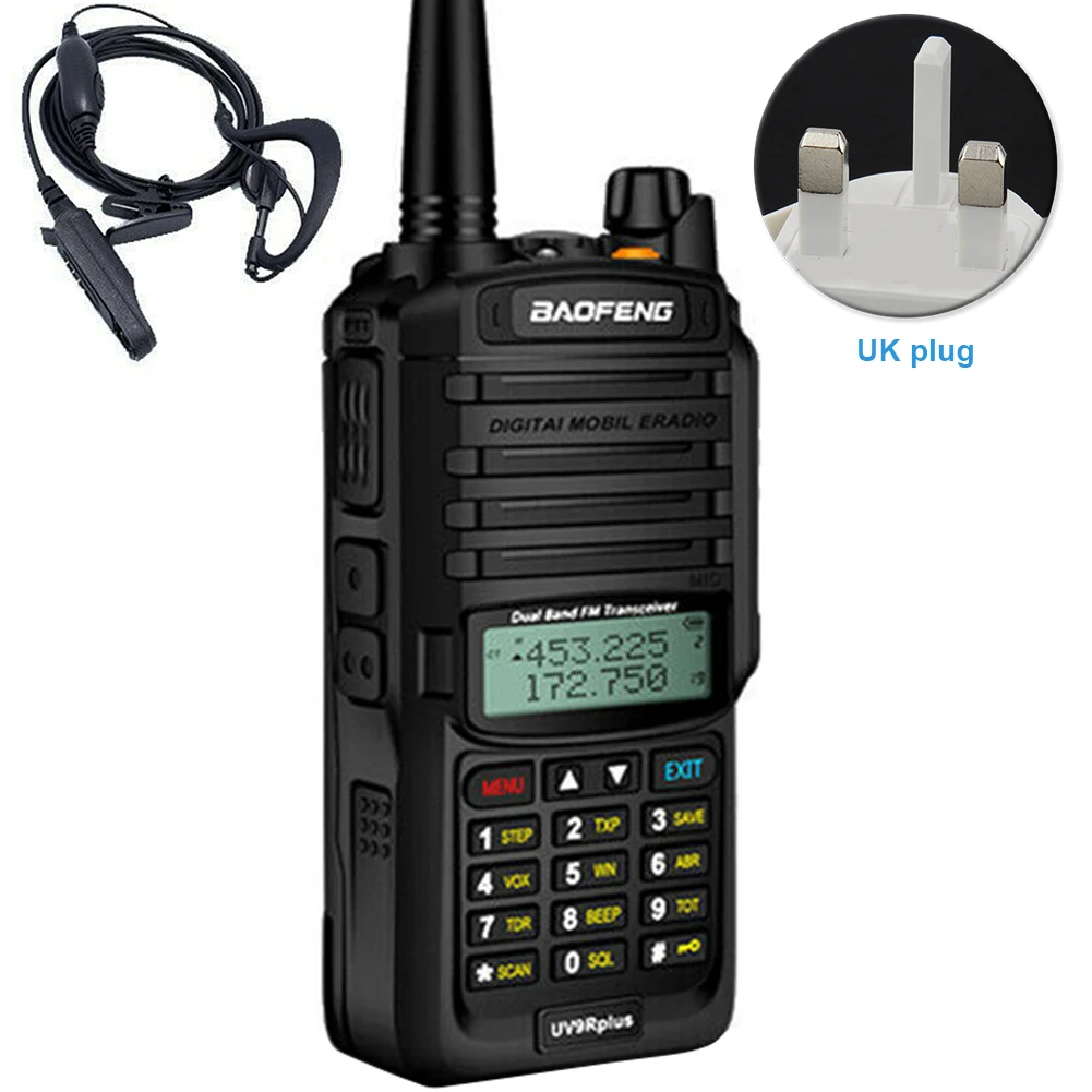 BaoFeng BF-UV9R легкий штекер в двухдиапазонный двухсторонний Радио рация с большим диапазоном шумоподавления водонепроницаемый УКВ портативный - Цвет: With Earphone