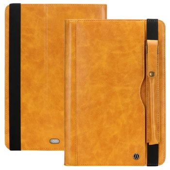 

For iPad Pro 12.9 2018 Leather Case Oil Wax Skin Tablet Case Business Stand Smart Cover for Apple iPad Pro 12.9 With Pen Set
