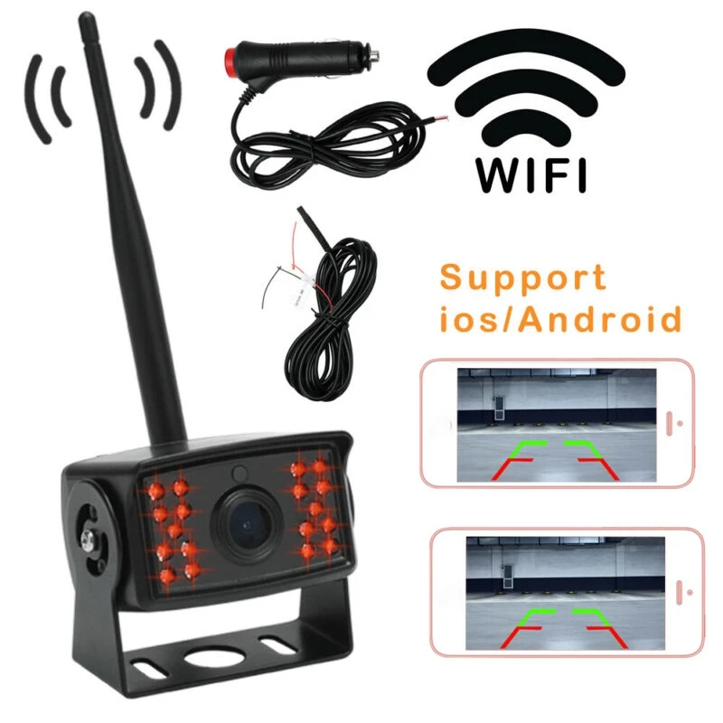 

WiFi Wireless Car Rear View Cam IR Night Vision Bus Truck Reverse Camera