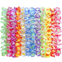 3-10pcs Hawaiian Wreath Hawaiian Leis Artificial Necklace Hawaii Silk Wreaths Holiday Wedding Beach Birthday Decor Assortment