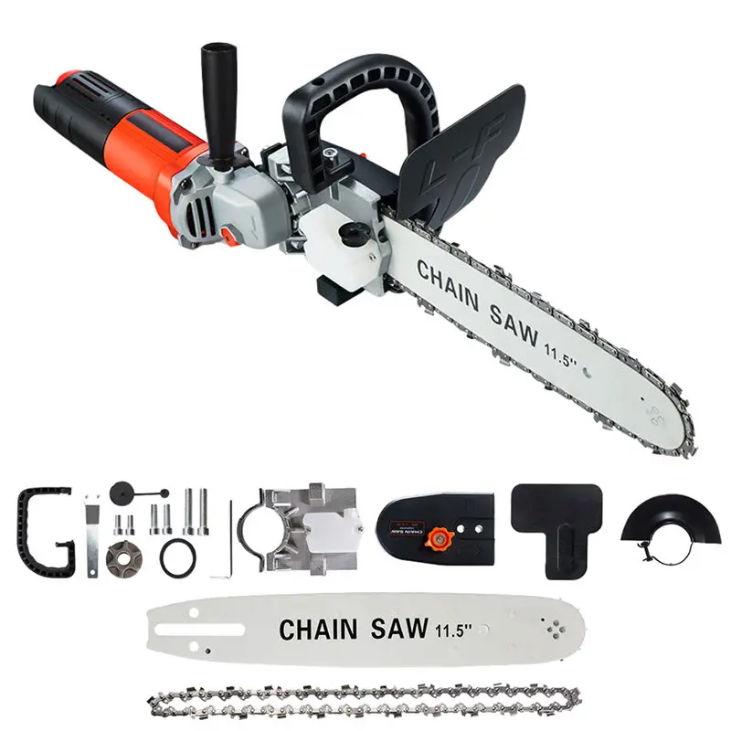 

New Upgrade 11.5 Inch Multifunction Electric Chainsaw Bracket Change 100 Angle Grinder Into M10 Chain Saw Woodworking Power Tool