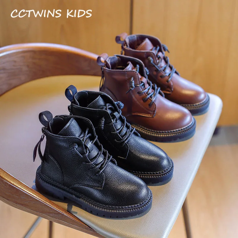 CCTWINS/детская обувь; коллекция года; Зимние ботильоны из искусственной кожи для маленьких мальчиков; Детские Модные Ботинки martin; брендовая теплая обувь для девочек; MB174