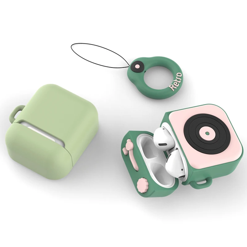 Для Apple Airpods 2 1 чехол с милым рисунком Sillicon phonographer Cover для Air Pods беспроводные