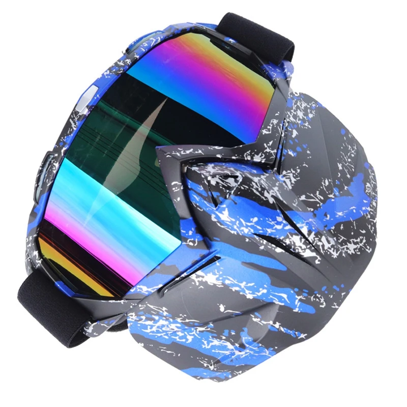 New Motorcycle Goggle Mask Windproof Detachable Glasses with Mask for Riding Skiing Snowmobile Cycling Halloween